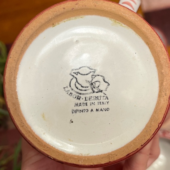 Vintage Labor Deruta tea set, made in Italy, 4 mugs, sugar bowl, creamer - Picture 6 of 6